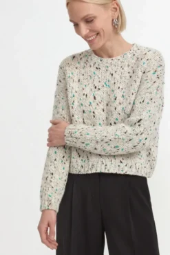 Grobstrick-Pullover aus Wolle-Mix