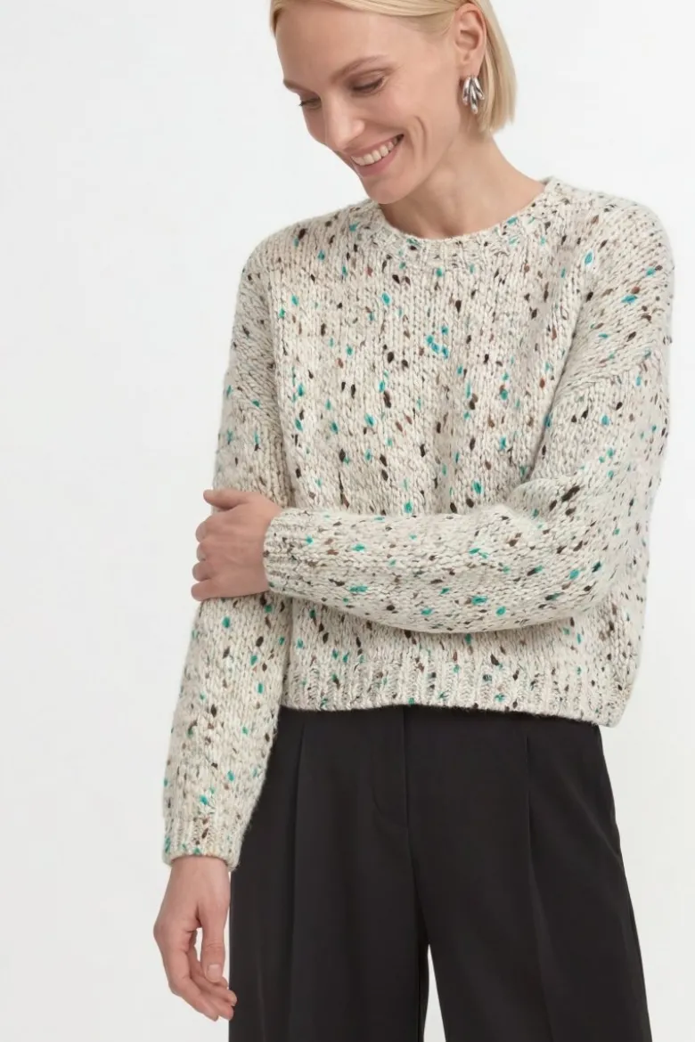 Grobstrick-Pullover aus Wolle-Mix