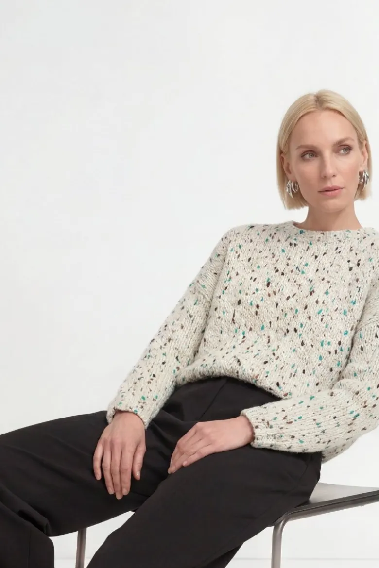 Grobstrick-Pullover aus Wolle-Mix