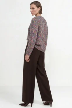 Grobstrick-Pullover in Melange-Optik