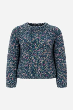 Grobstrick-Pullover in Melange-Optik