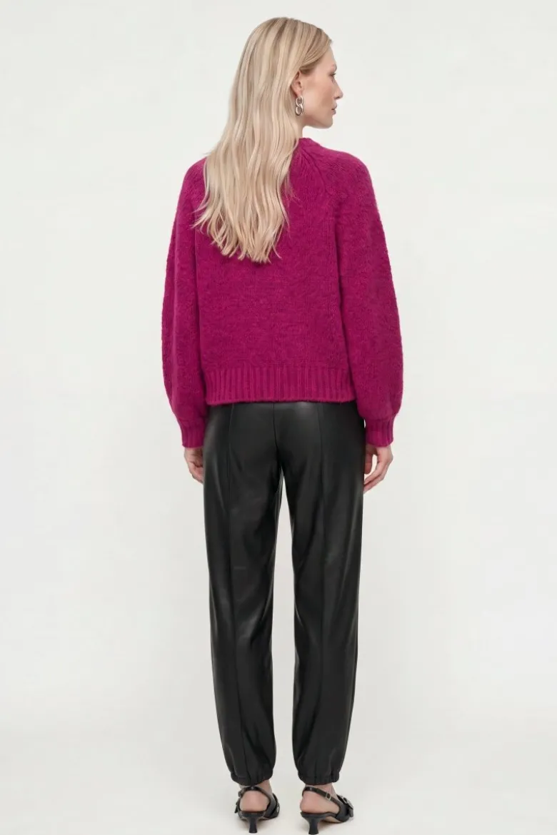 Grobstrickpullover mit Ballonärmeln