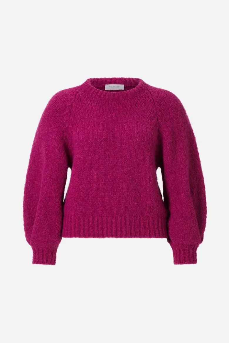 Grobstrickpullover mit Ballonärmeln