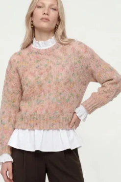 Grobstrickpullover mit Effektgarn