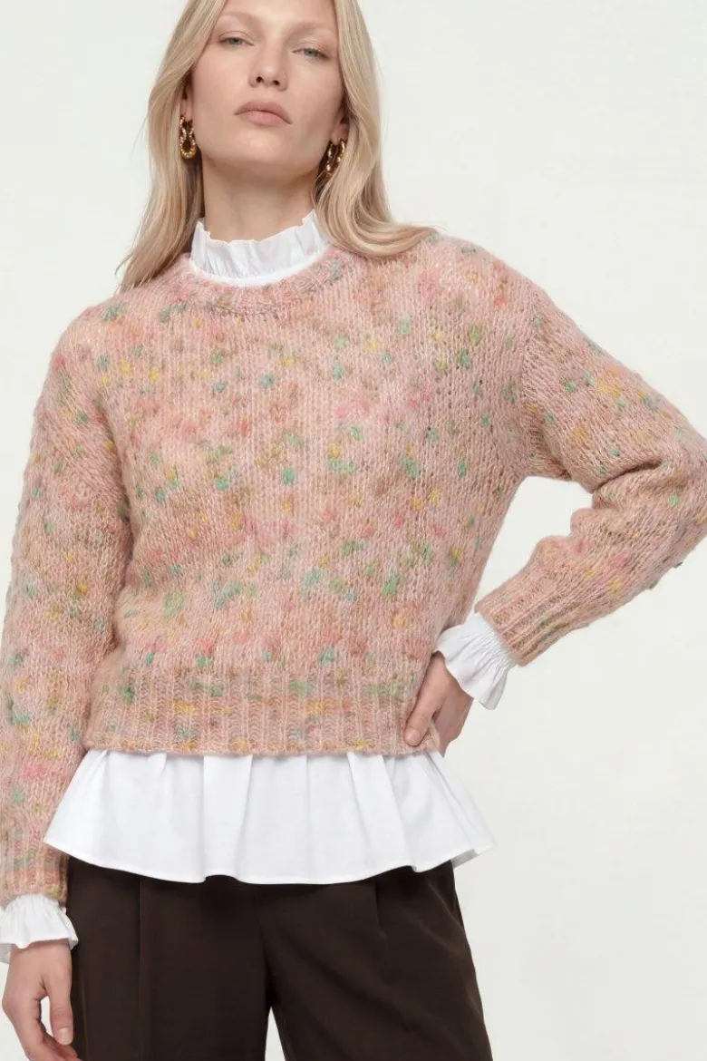Grobstrickpullover mit Effektgarn