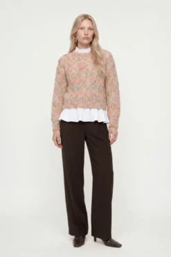 Grobstrickpullover mit Effektgarn