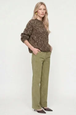 Grobstrick-Pullover mit Melange-Optik
