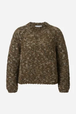 Grobstrick-Pullover mit Melange-Optik