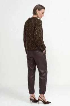 Grobstrick-Pullover mit Melange-Optik