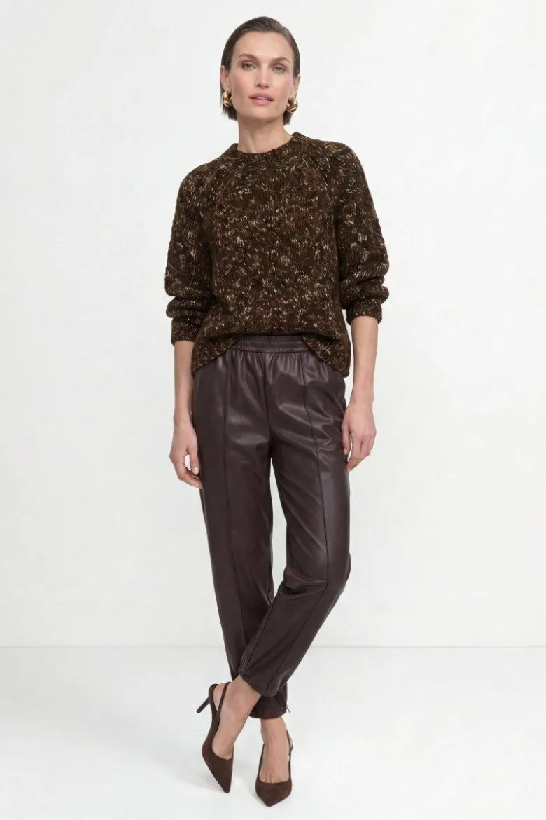 Grobstrick-Pullover mit Melange-Optik