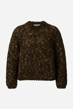 Grobstrick-Pullover mit Melange-Optik