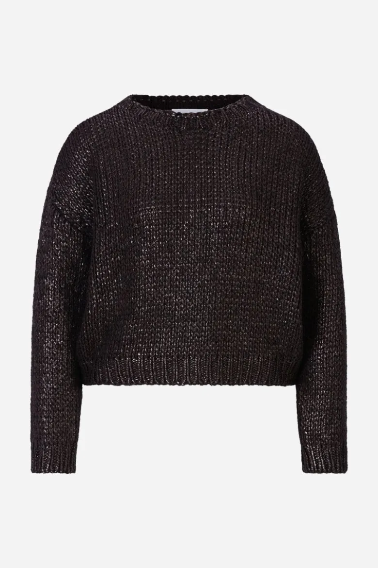 Grobstrickpullover mit Metallic-Effekt