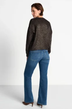 Grobstrickpullover mit Metallic-Effekt