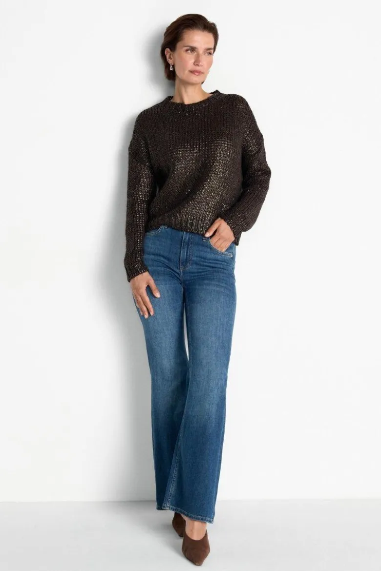 Grobstrickpullover mit Metallic-Effekt