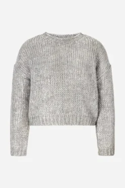 Grobstrickpullover mit Metallic-Effekt