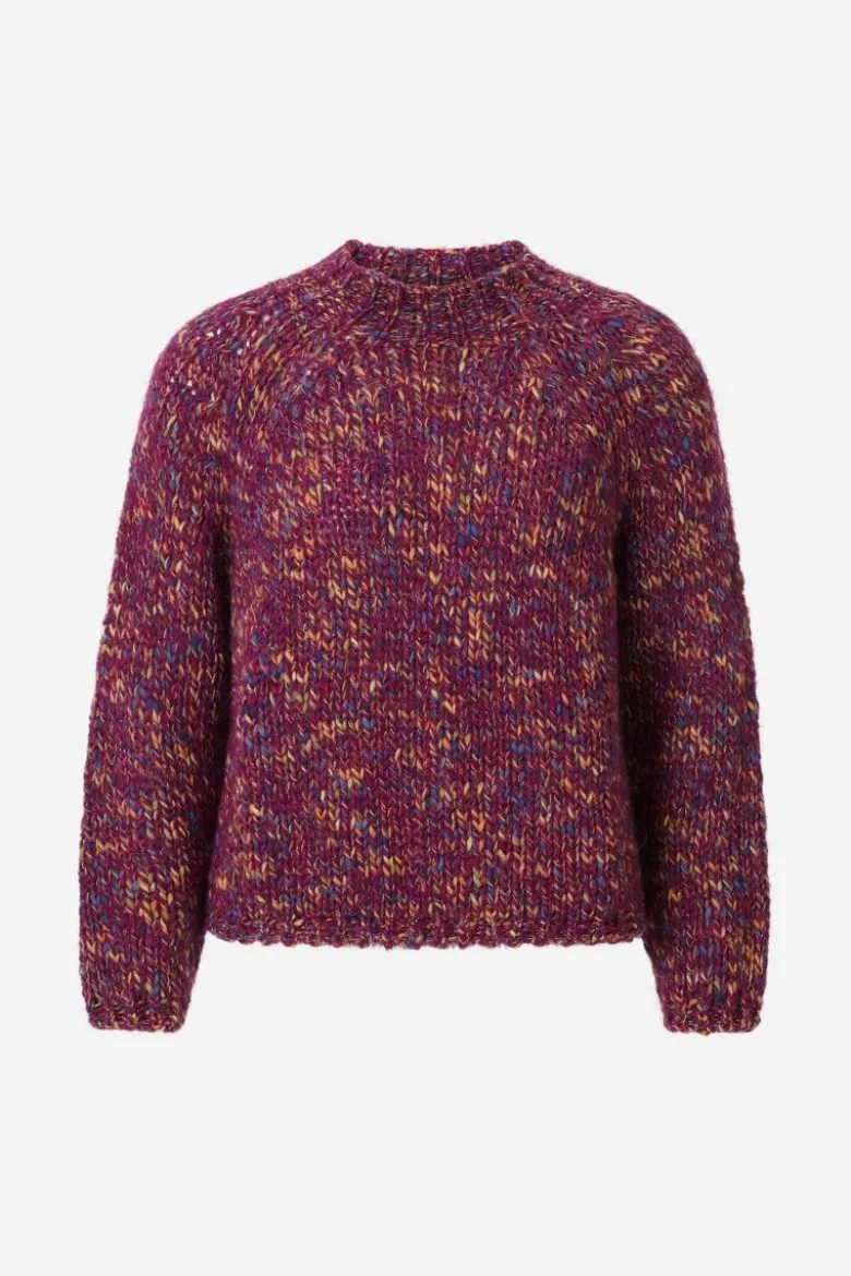 Grobstrickpullover mit Mouliné-Effekt