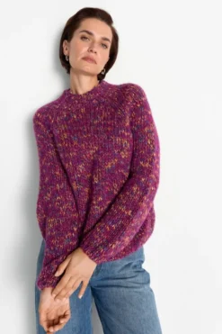 Grobstrickpullover mit Mouliné-Effekt