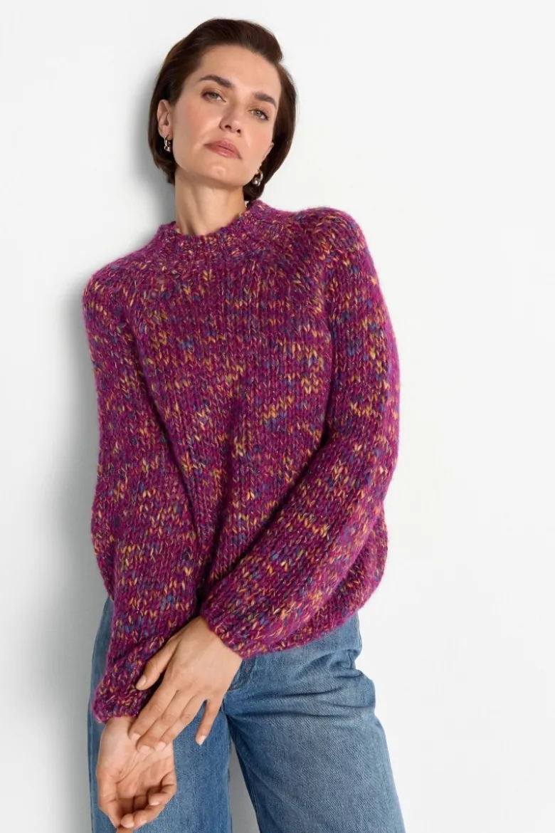 Grobstrickpullover mit Mouliné-Effekt