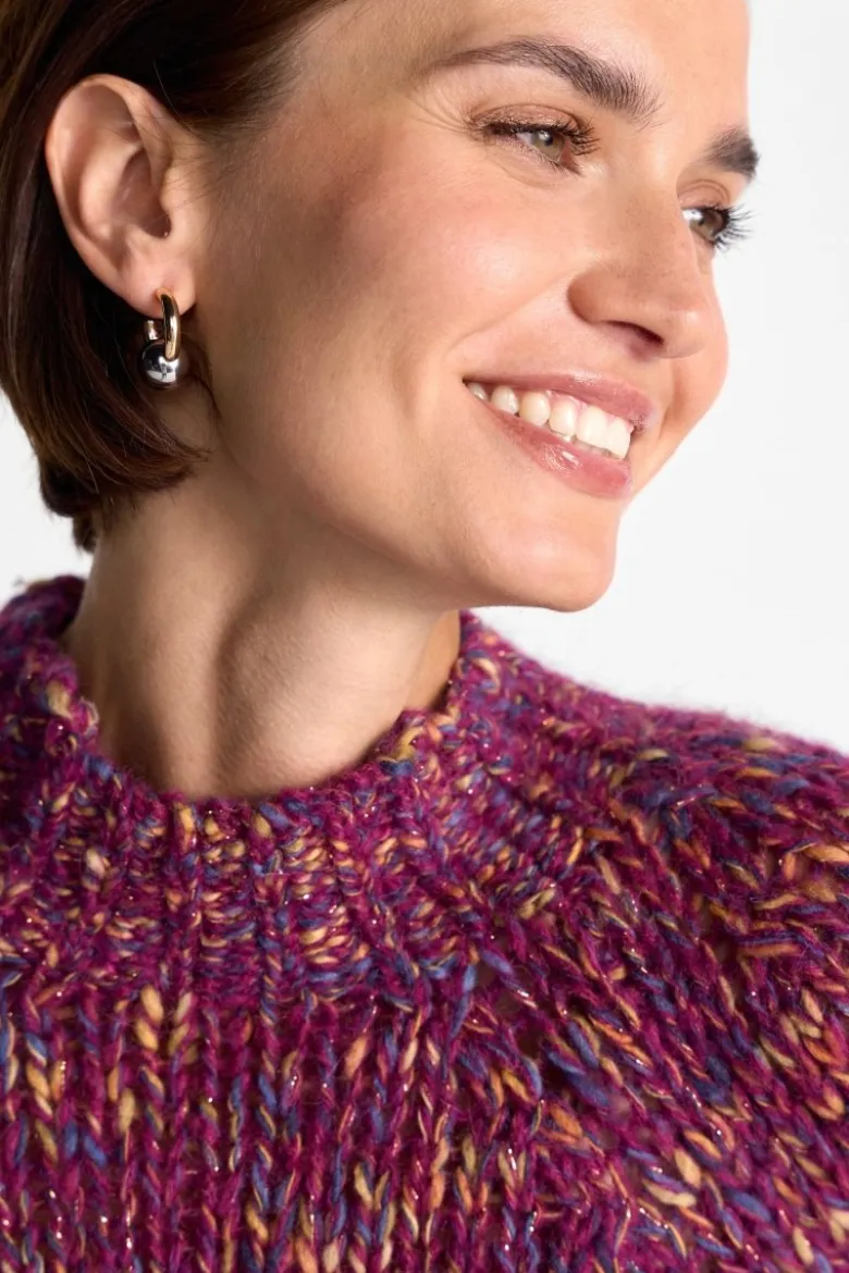 Grobstrickpullover mit Mouliné-Effekt