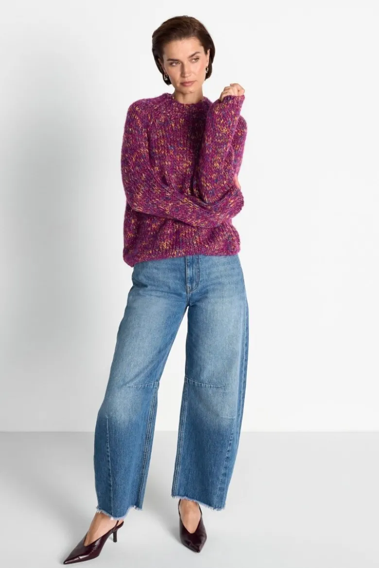 Grobstrickpullover mit Mouliné-Effekt
