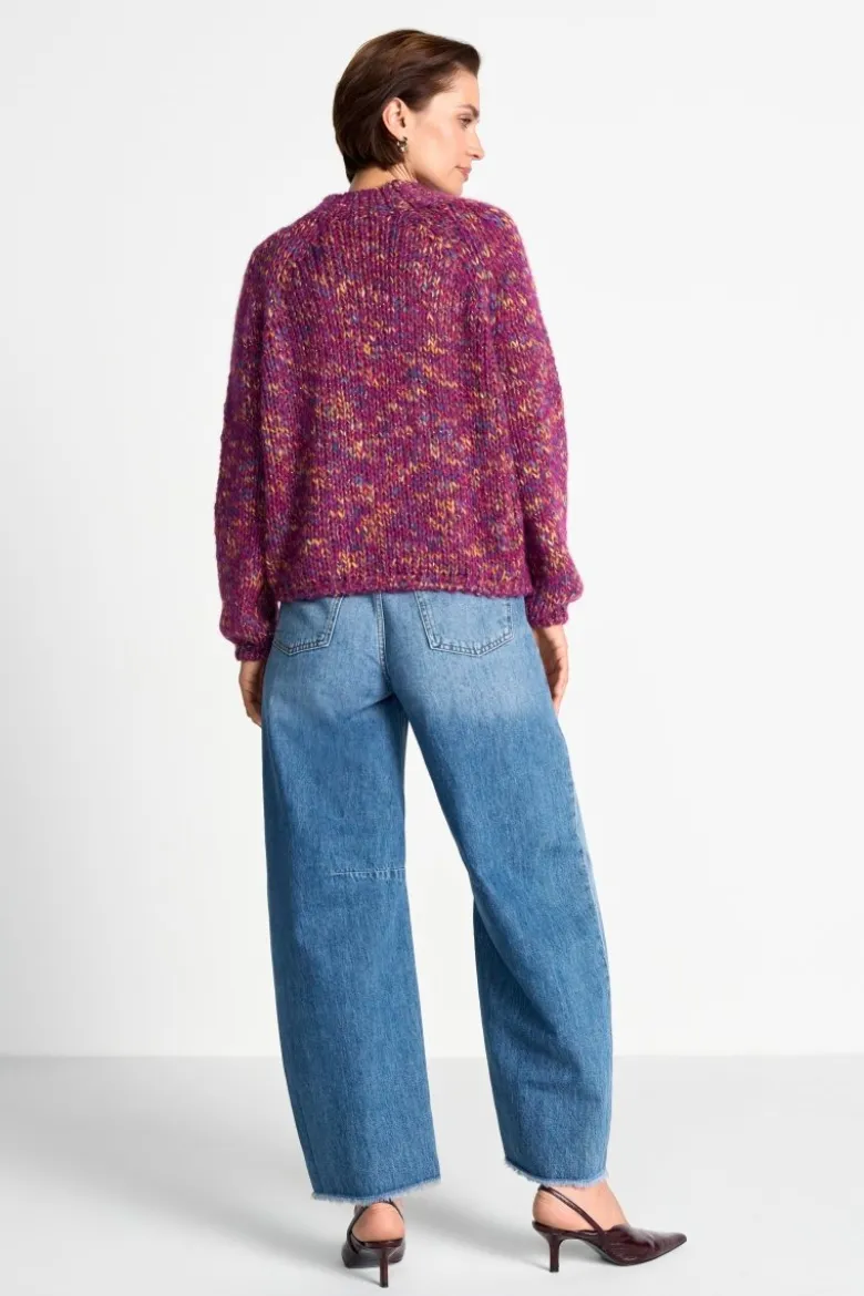Grobstrickpullover mit Mouliné-Effekt