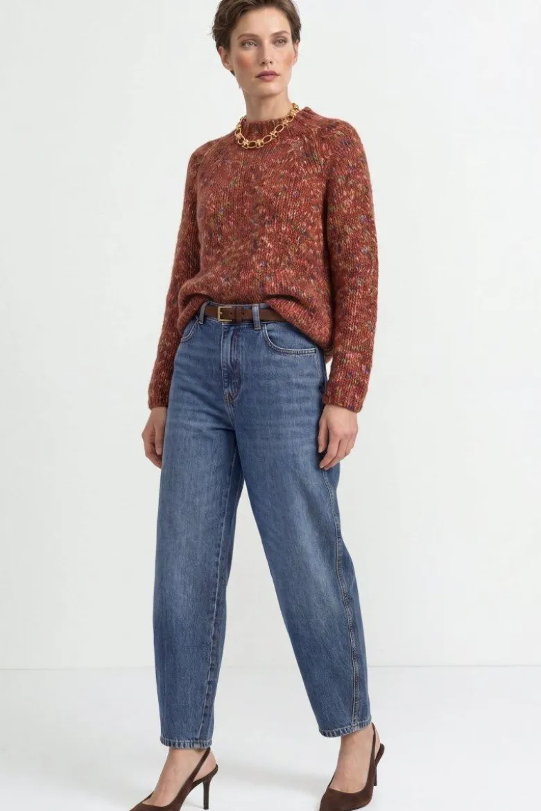 Grobstrickpullover mit Mouliné-Effekt