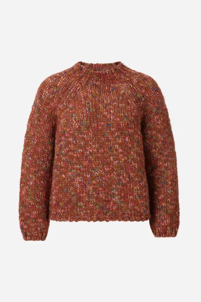 Grobstrickpullover mit Mouliné-Effekt