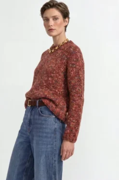 Grobstrickpullover mit Mouliné-Effekt