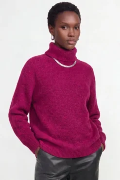 Grobstrick-Rollkragenpullover