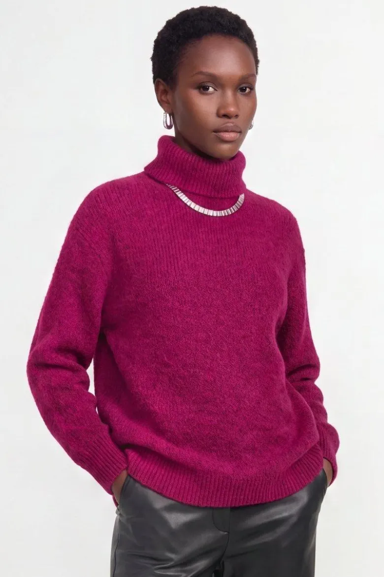 Grobstrick-Rollkragenpullover