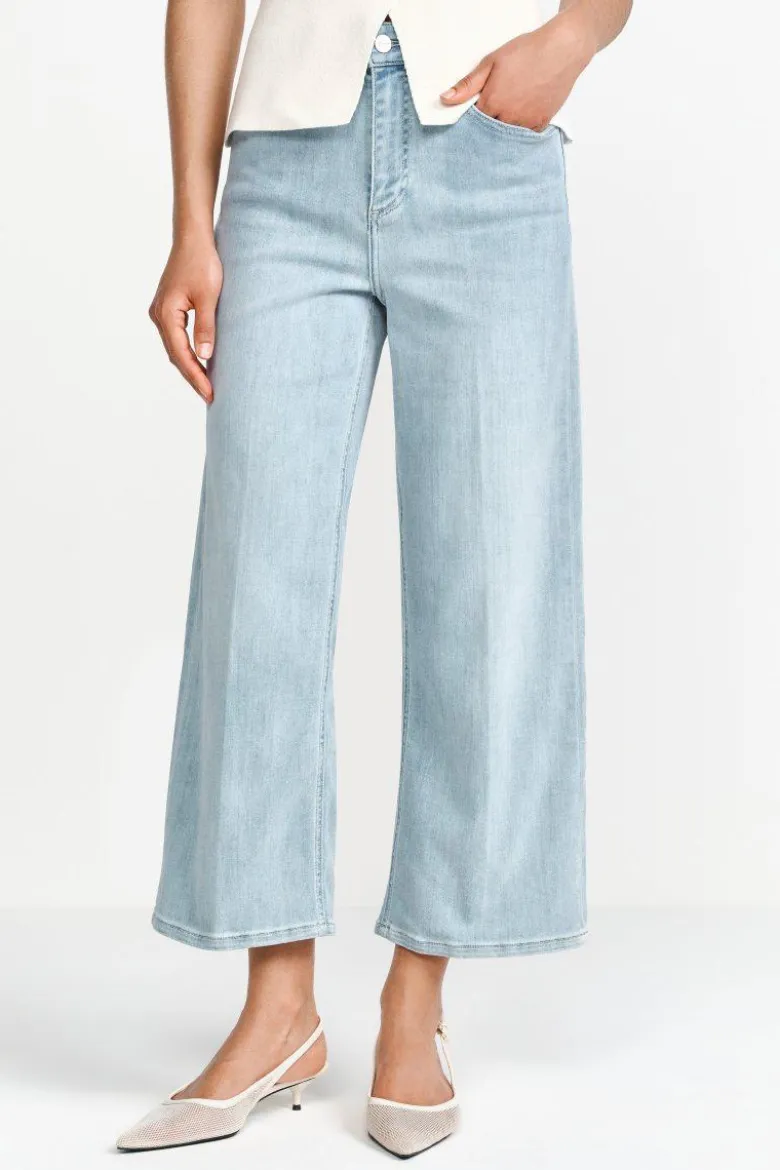 Hellblaue Wide-Leg-Jeans