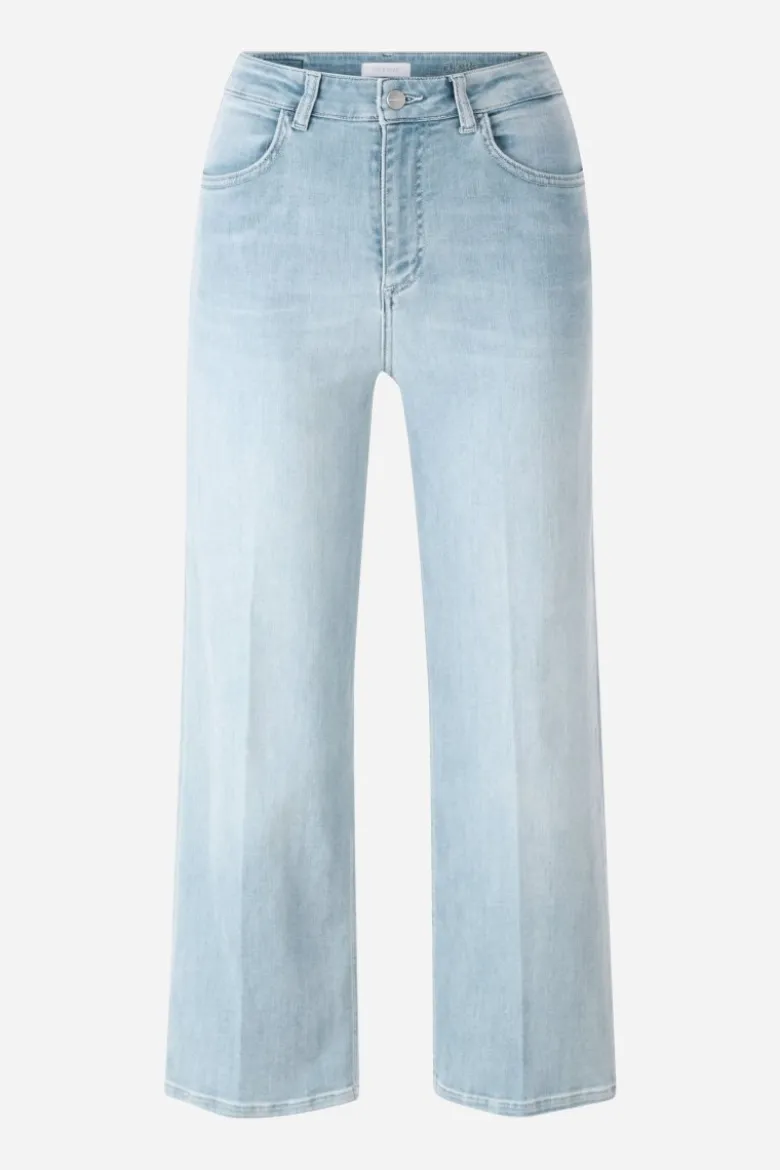 Hellblaue Wide-Leg-Jeans