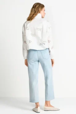 Hellblaue Wide-Leg-Jeans