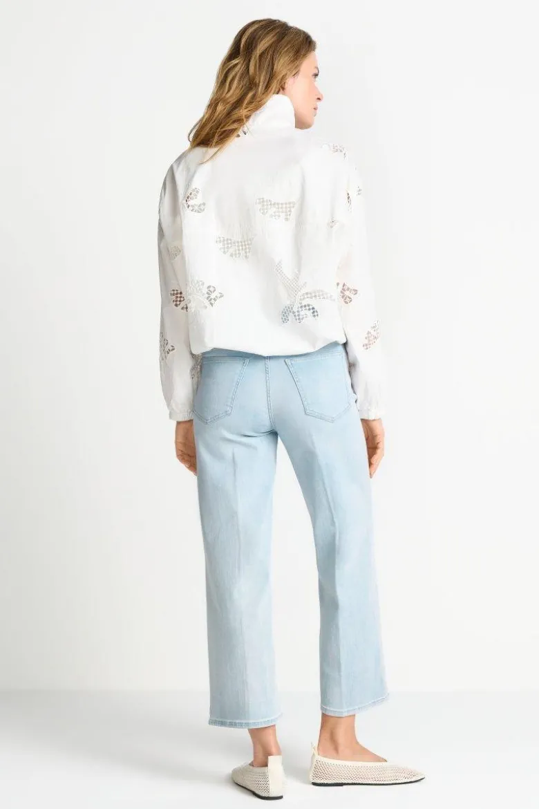 Hellblaue Wide-Leg-Jeans