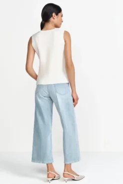 Hellblaue Wide-Leg-Jeans