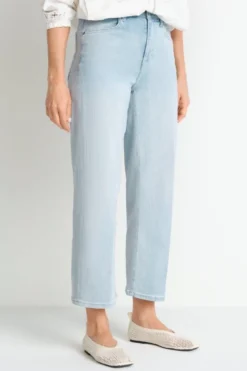 Hellblaue Wide-Leg-Jeans