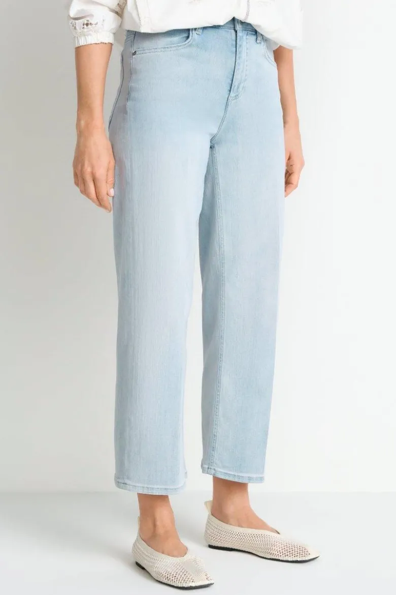 Hellblaue Wide-Leg-Jeans