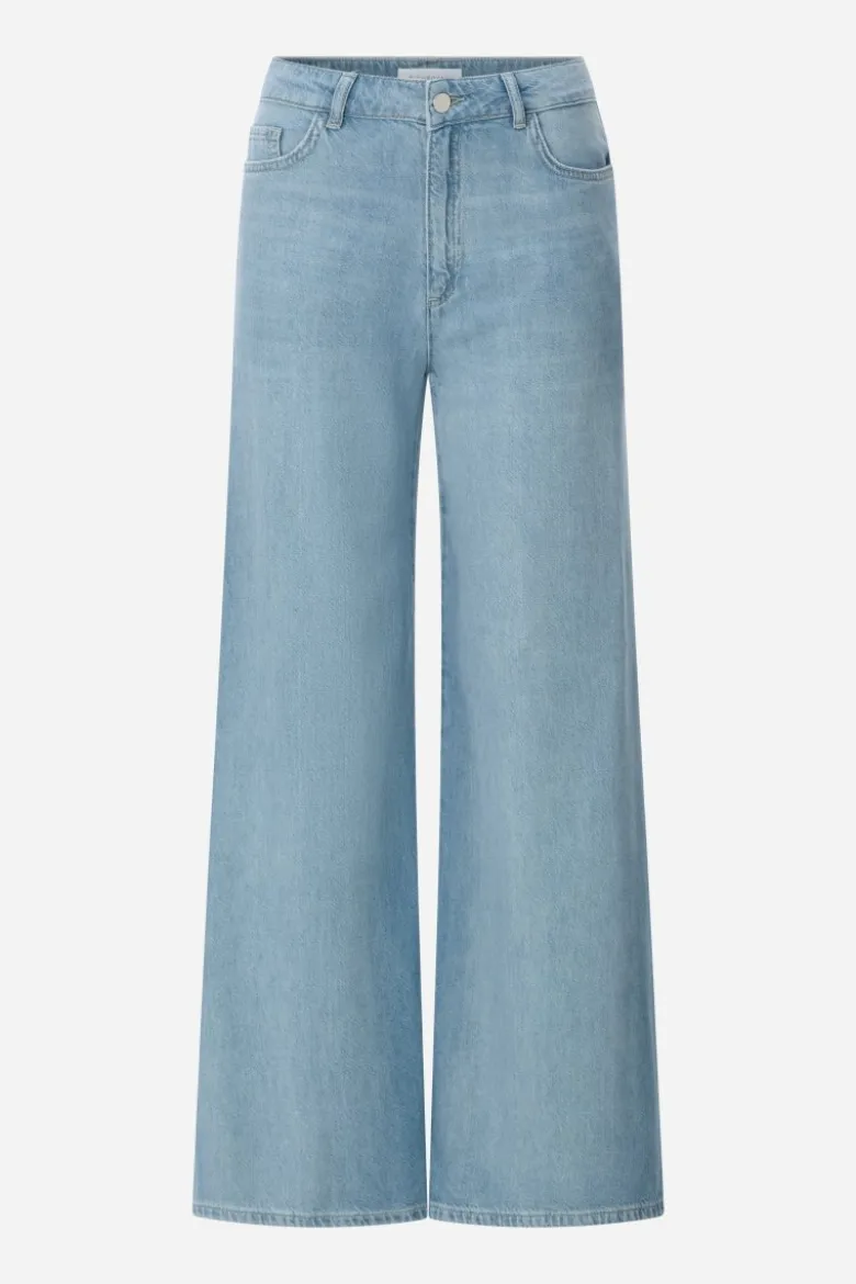 Hellblaue Wide-Leg-Jeans