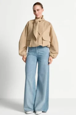 Hellblaue Wide-Leg-Jeans