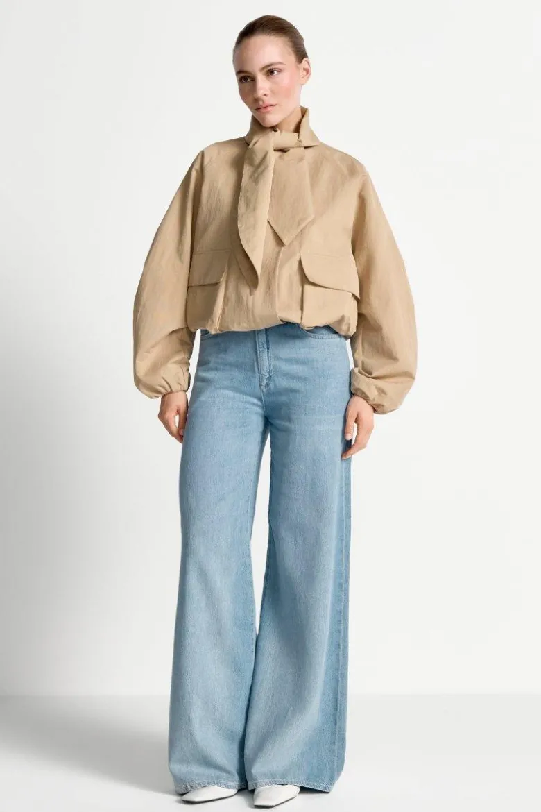 Hellblaue Wide-Leg-Jeans