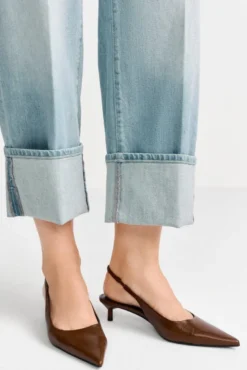 Hellblaue Wide-Leg-Jeans