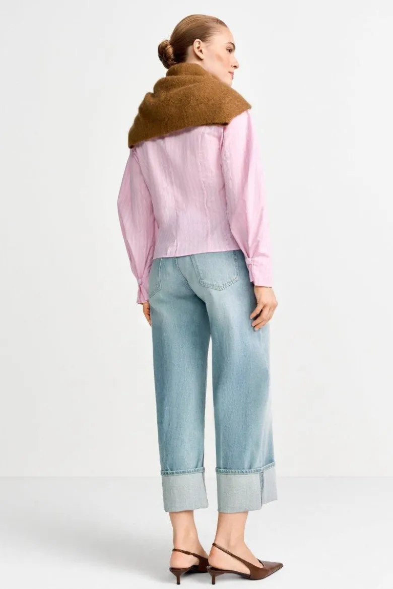 Hellblaue Wide-Leg-Jeans