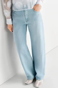 Hellblaue Wide-Leg-Jeans