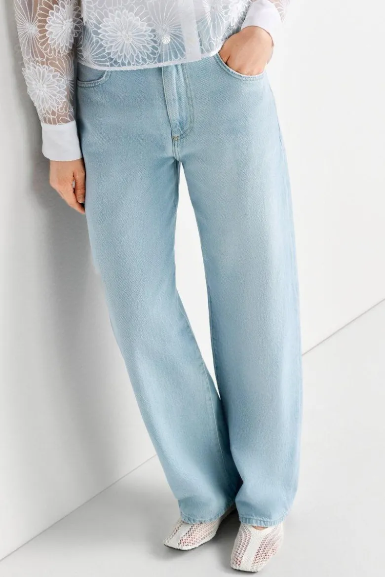 Hellblaue Wide-Leg-Jeans