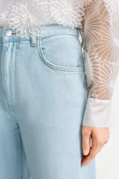 Hellblaue Wide-Leg-Jeans