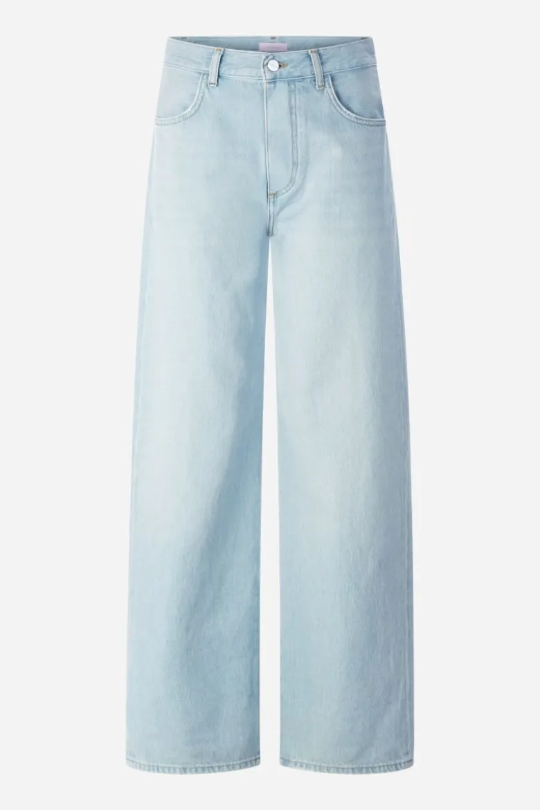 Hellblaue Wide-Leg-Jeans