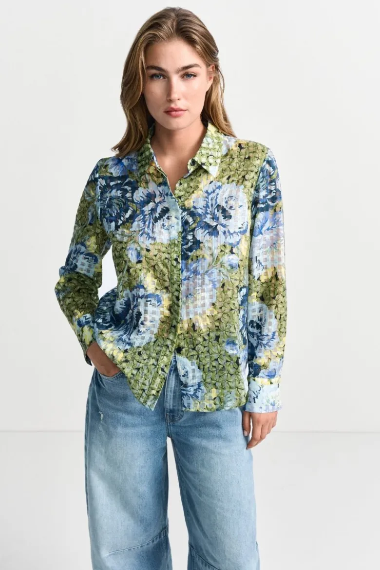 Hemdbluse mit Blumenprint