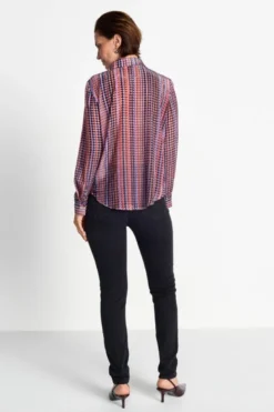 Hemdbluse mit Hahnentritt-Muster