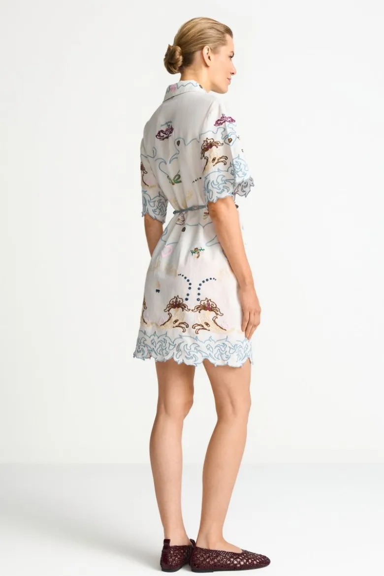 Hemdblusenkleid mit Muschelstickerei