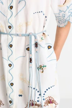 Hemdblusenkleid mit Muschelstickerei